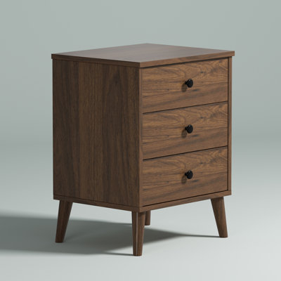Elegant 3-Drawer Wooden Nightstands for Stylish Bedroom Storage Solutions by George Oliver
