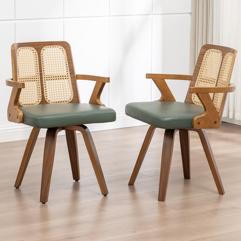 Chaises de salle à manger rembourrées Modern, Vert