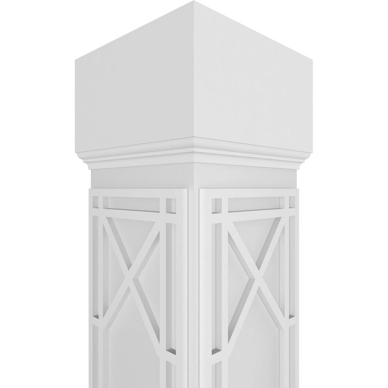 Craftsman Classic Bungalow Square non effilé avec colonne Mission Capital, H 96 po x l 7,625 po x P 7,625 po