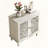 Vintage Accent Cabinet with Floral Hollow-Carved Doors and Adjustable Shelf-1181231915