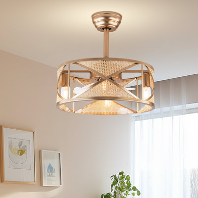Shondale 7 - Blade Bladeless Ceiling Fan with Light Kit Included