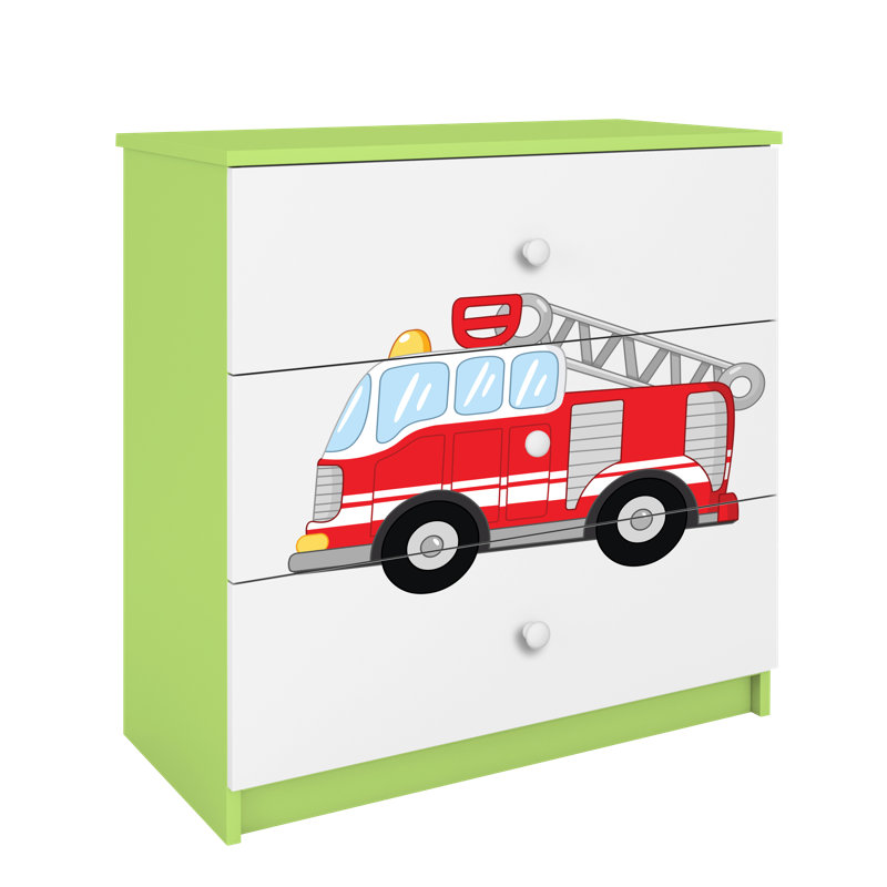 Cicero Kids 3 - Drawer Chest, Green/White