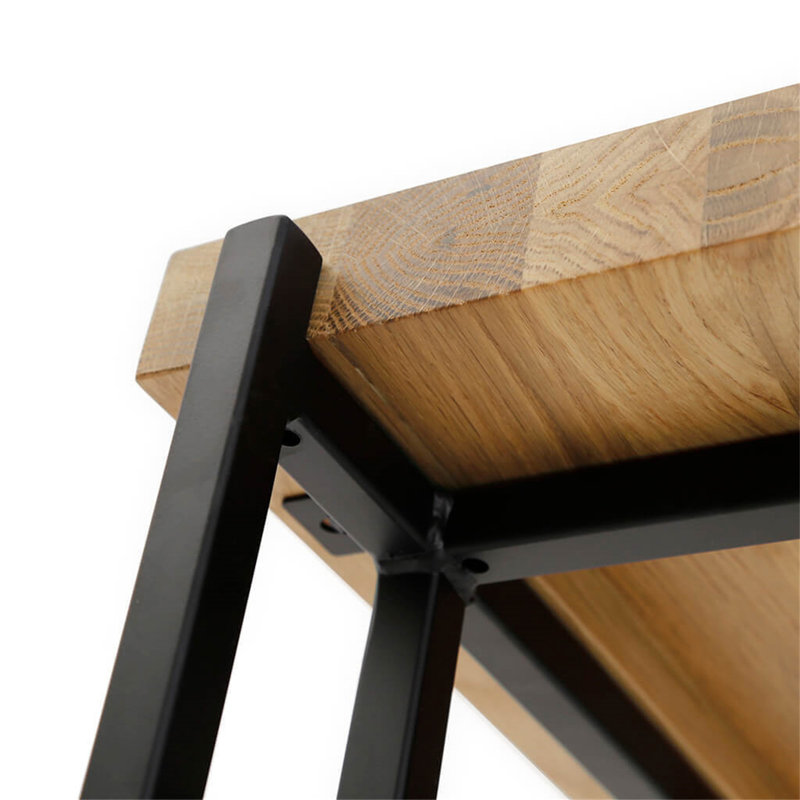 Luka Oak Wood Side Table Large (Not Include Stools)