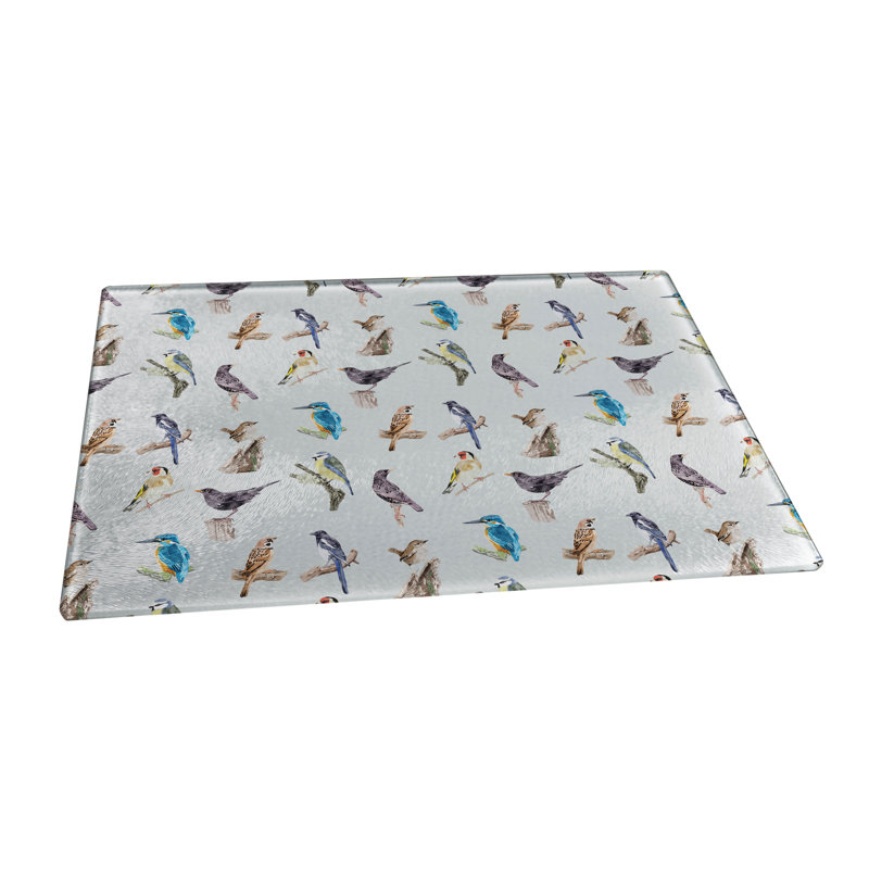 Garden Bird Pattern A4 Textured Chopping B, 28.50cm L x 20cm W
