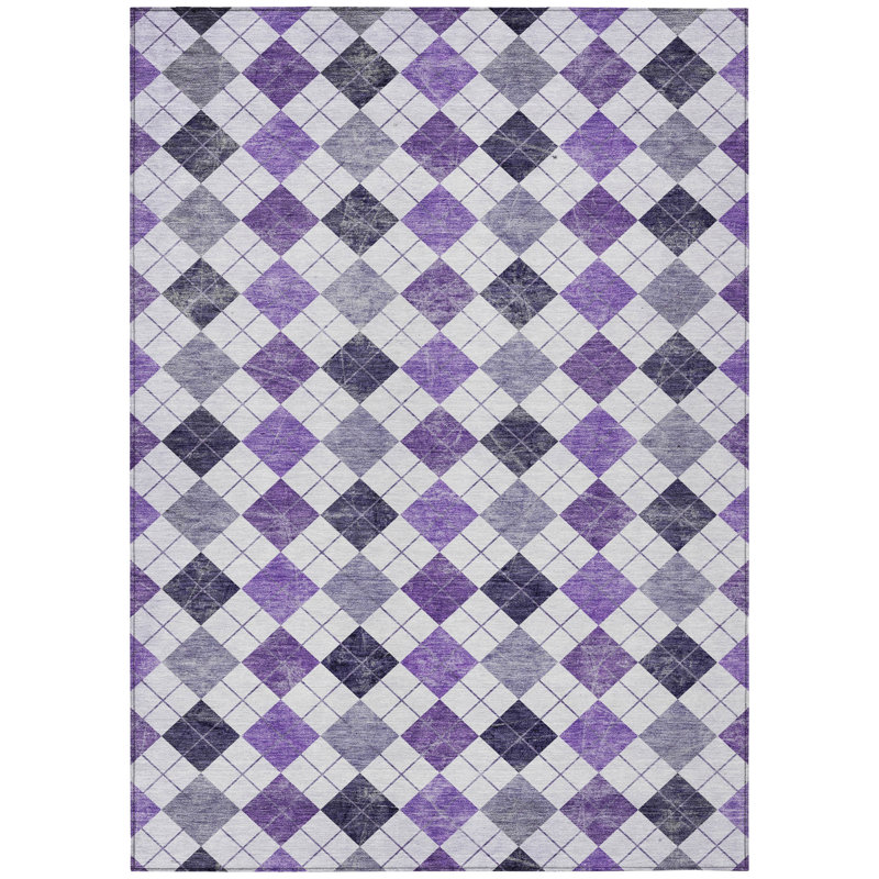 Machine Washable Indoor/Outdoor Gursevak ACN2237 Geometric Rug, Rectangle 3' x 5'