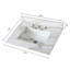 Comptoir de meuble-lavabo en marbre 31 po, comptoir de salle de bain avec lavabo central encastré rectangulaire et dosseret de 4 po de hauteur, comptoir pré-percé de 8 po à trou de robinet, blanc de Carrare avec veines