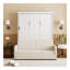 Lit escamotable double pleine grandeur avec coussin, blanc-688398066