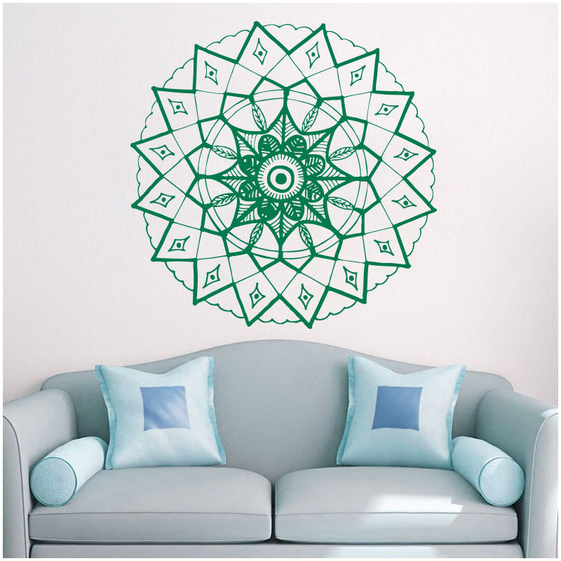Adhésif décoratif mandala yoga, H 20 po x l 22 po, Vert