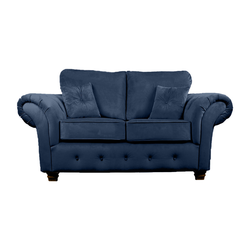 Lila 2 Seater Velvet Sofa, Navy