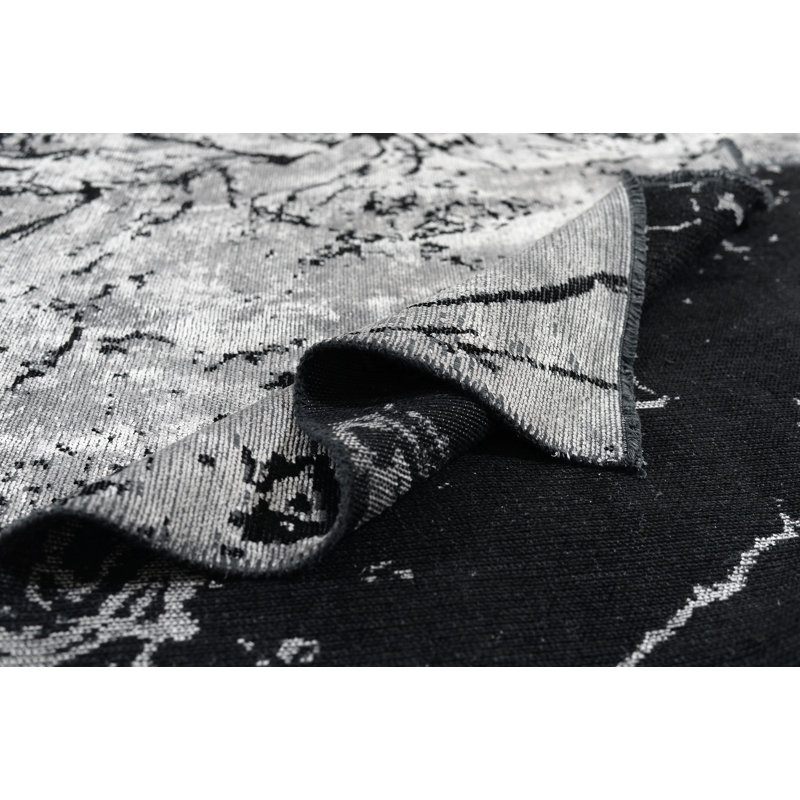 Rapture Gray/Black Abstract Luxury Area Rug, Rectangle 7'10" x 9'10"