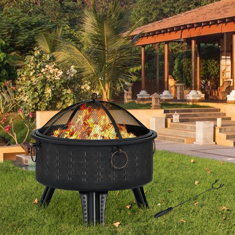 Monserrat Round Steel Wood Burning Smokeless Fire Pit