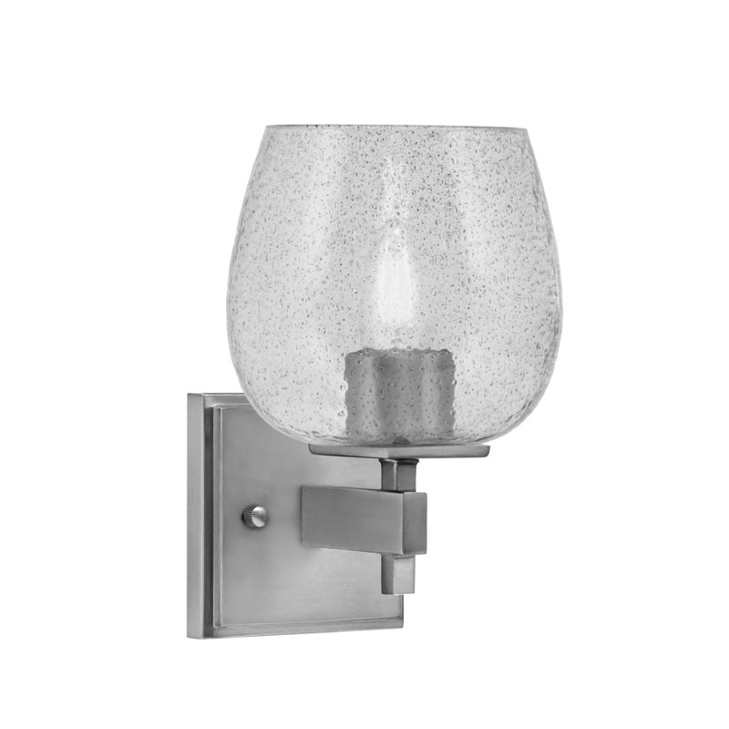Headland Wall Sconce Shown With 6" Smoke Bubble Glass, Nickel