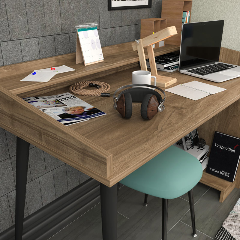Kailee 120cm W Computer Desk, Brown/Black