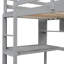 Lit mezzanine simple gris avec bureau, étagères fonctionnelles et bureau d'escalade-1566253108