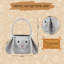Panier de lapin de Pâques, mignons sacs de seau de Pâques avec oreilles de lapin pour la chasse aux œufs de Pâques, décorations de Pâques, rangement de cadeaux de bonbons (gris / blanc)