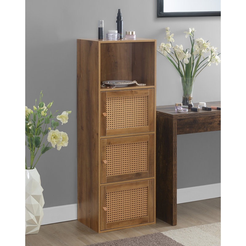 Renita 46.75" H x 16.5" W Cube Accent Cabinet, Brown/Beige Barley