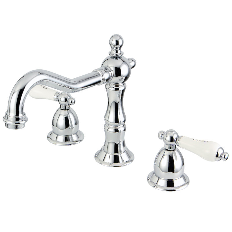 Vintage Lavatory Widespread Bathroom Faucet with Drain Assembly, Polished Chrome