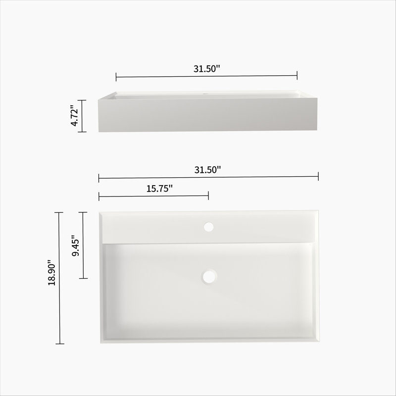Stone Resin Solid Surface Bathroom Vanity Basin Sink