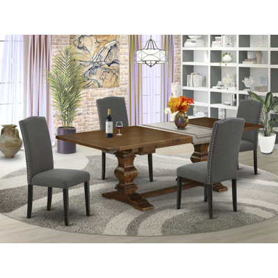 Privett Removable Leaf Solid Wood Dining Set by Lark Manor