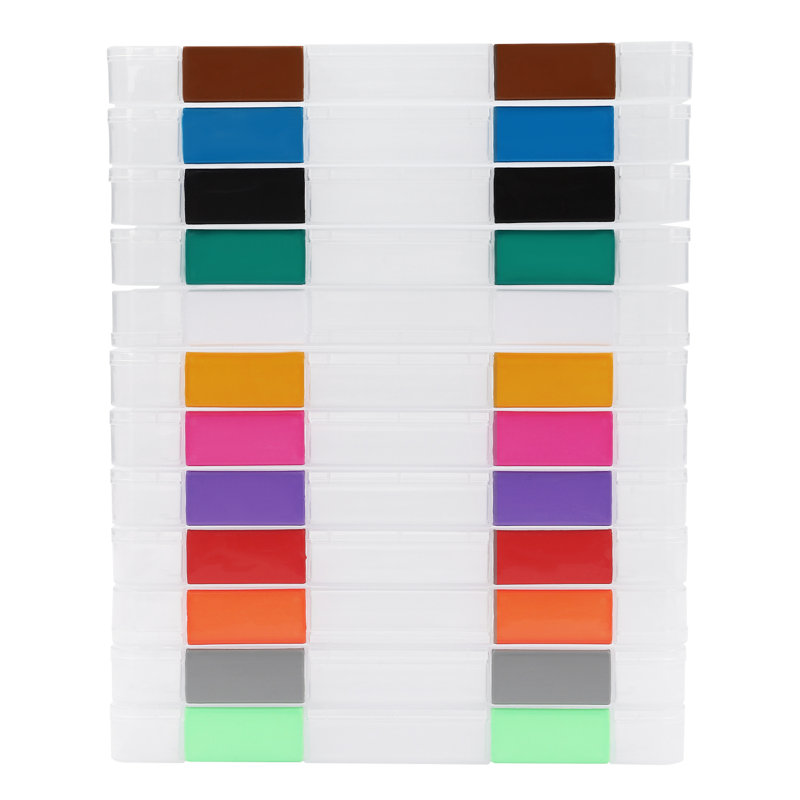 1.18" H x 12.2" W x 9.05" D File Storage Box（12 Pieces), Multilcolor, 0.78" H x 12.2" W x 9.05" D
