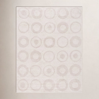 Mullen Ivory Washable Hand-Woven Cotton Rug