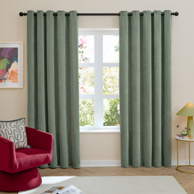 Soft Chenille Blackout Curtain Panel Pair