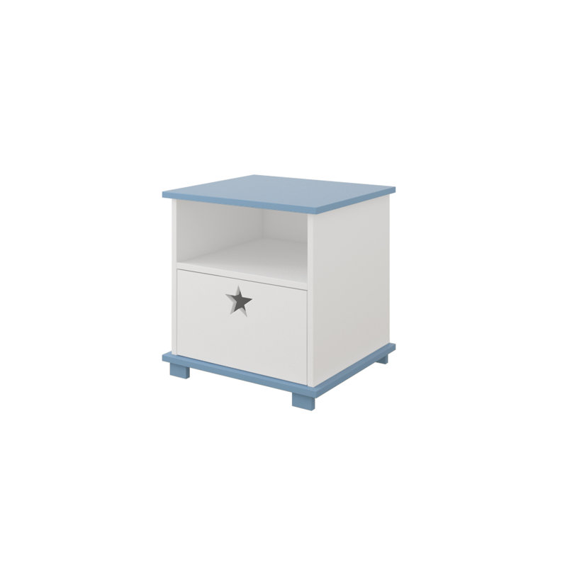 Rosaline 1 Drawer Nightstand, Blue