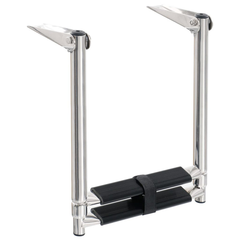 Folding Boarding Ladder 2-Step Stainless Steel Marine Boat Ladder Corrosion-Resistant Foldable Boarding Ladder