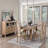Light Oak Dining Table 102" Self-Storing Leaf Rustic Look