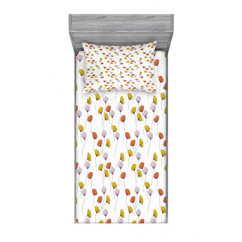 Microfiber Floral Sheet Set, Twin XL