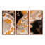 Orange et noir Marble Waves III - ensemble d'art mural moderne sur toile encadrée 3-766974476-766974477