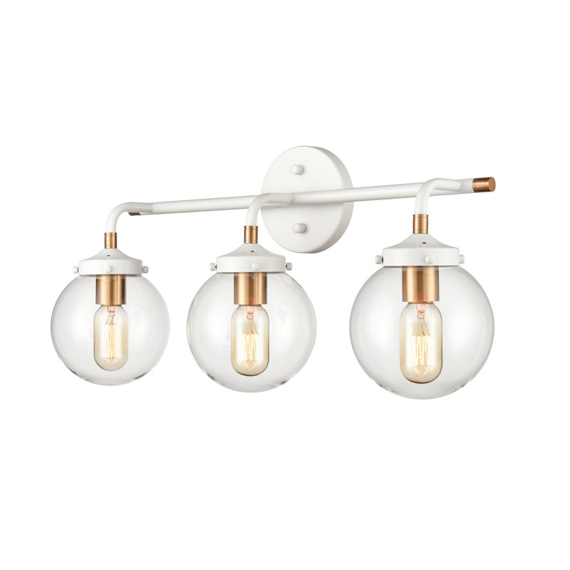 Éclairage pour salle de bain 3 lumières Corbridge - blanc mat 24 po, H 12 po x l 24 po x P 8 po, Blanc, Trois lumières