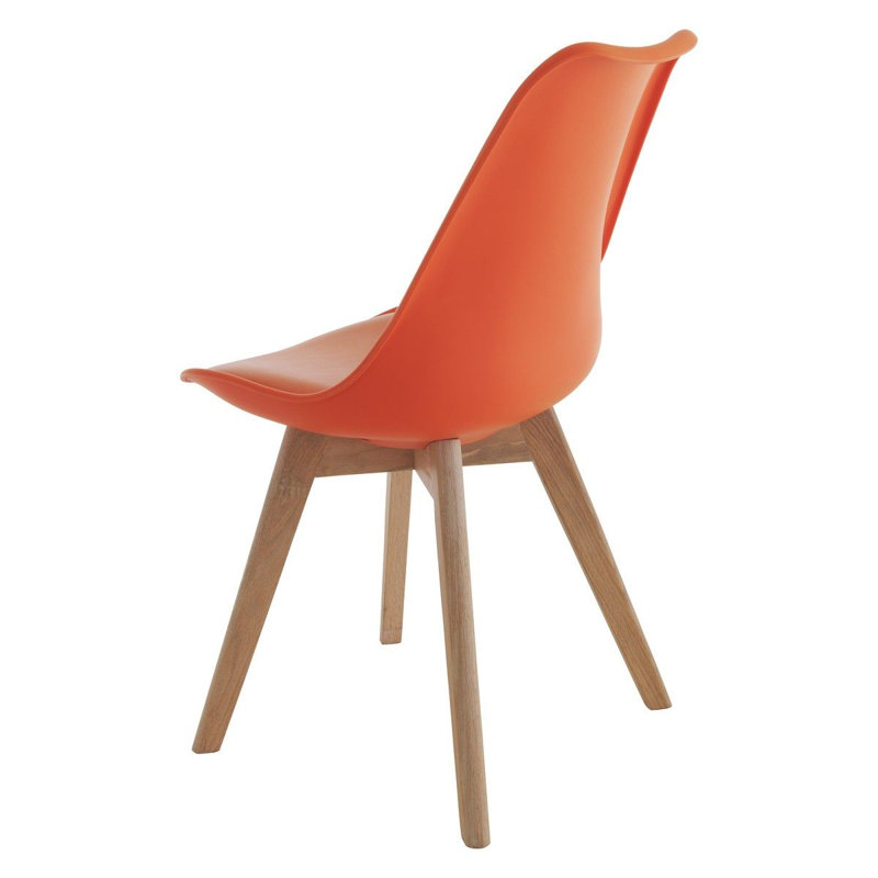 4 Ayden Upholstered Dining Chair with Cushion Seat Padding, Orange