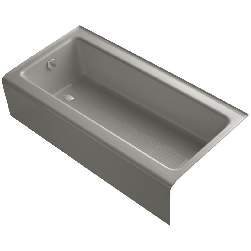 Bellwether 60" x 30.25" Alcove Soaking Cast Iron Bathtub, Cashmere, Left