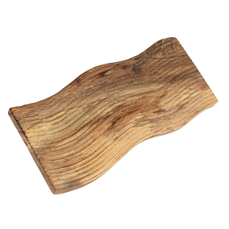 Grooved Mango Wood Rectangular Cheese Cutting Board, Walnut Finish