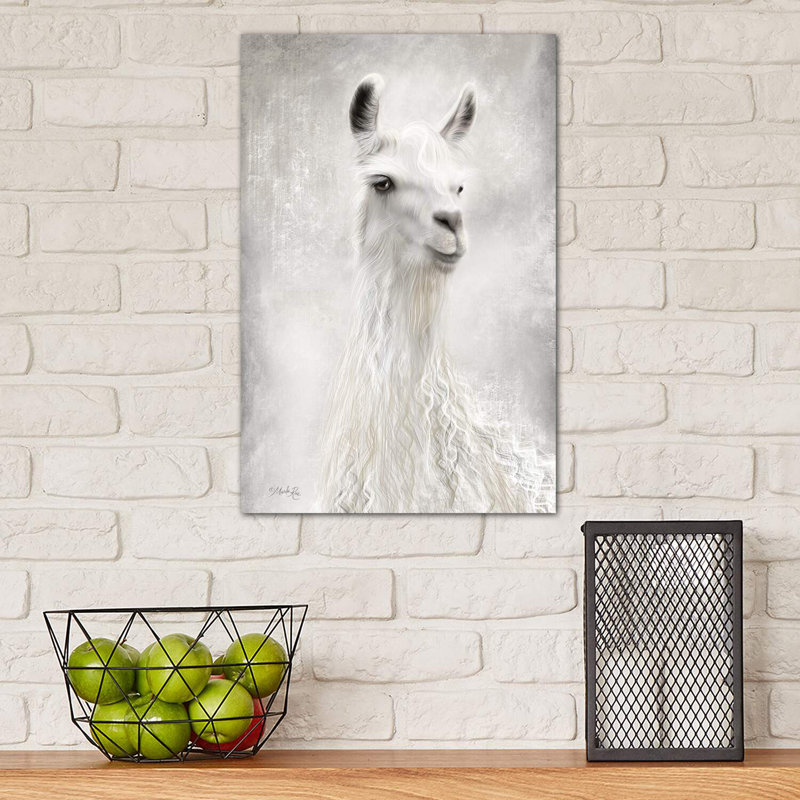Lulu The Llama Up Close by Marla Rae - Wrapped Canvas Print, 30.48 cm H x 45.72 cm W