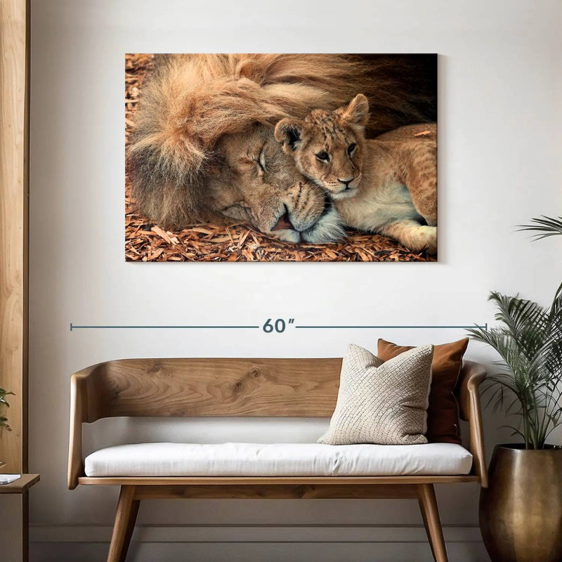 Brampt père et fils Lions, H 30 po x l 45 po