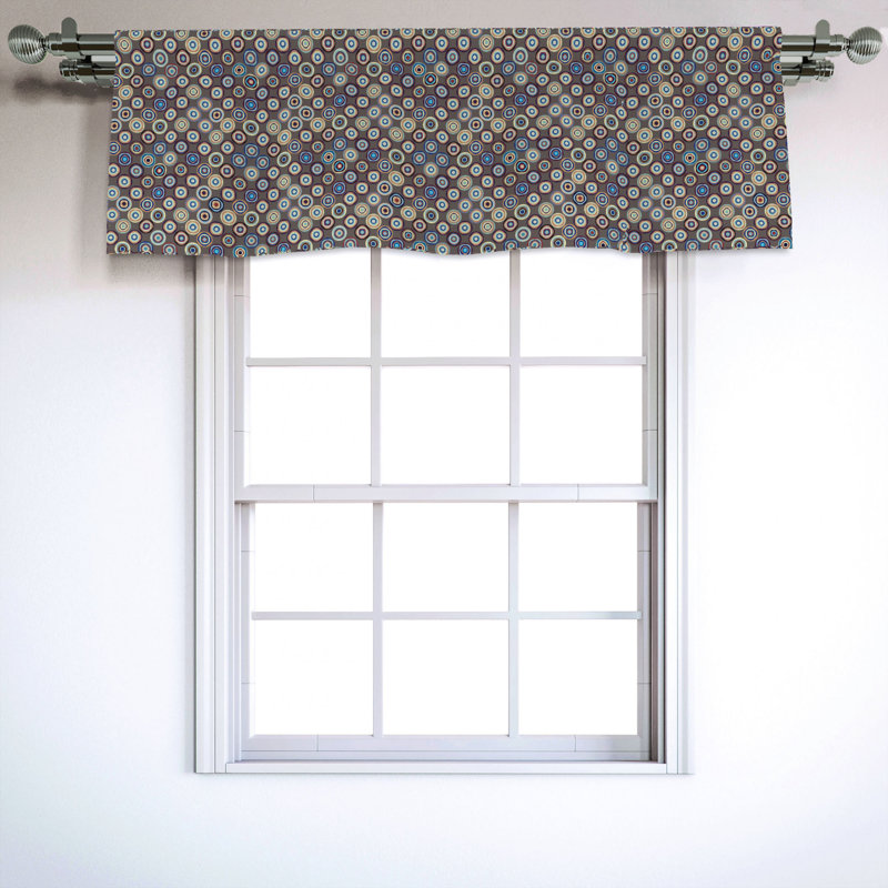Sateen Geometric Ruffled Window Valance