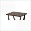 Table basse contemporaine en bois avec support en métal nickel noir et tablette inférieure, peu encombrante pour le salon-2141603453