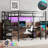 Metal Loft Bed with L-Shaped Desk, USB Charging, LED Light, Wardrobe and Adjustable Shelf, High Loft Bed Frame for Kids Teens Adults, Space Saving Study Bed, Black-1721452624