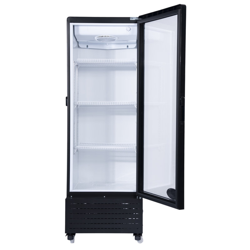 21-Inch Black Glass Door Commercial Display Refrigerator