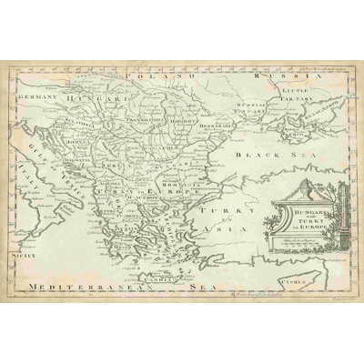 " Map Of Hungary & Turkey In Europe " by T. Jeffreys