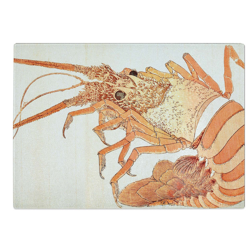 Glass Lobster by Katsushika Hokusai Chopping Board, 39 cm W x 28.5 cm L