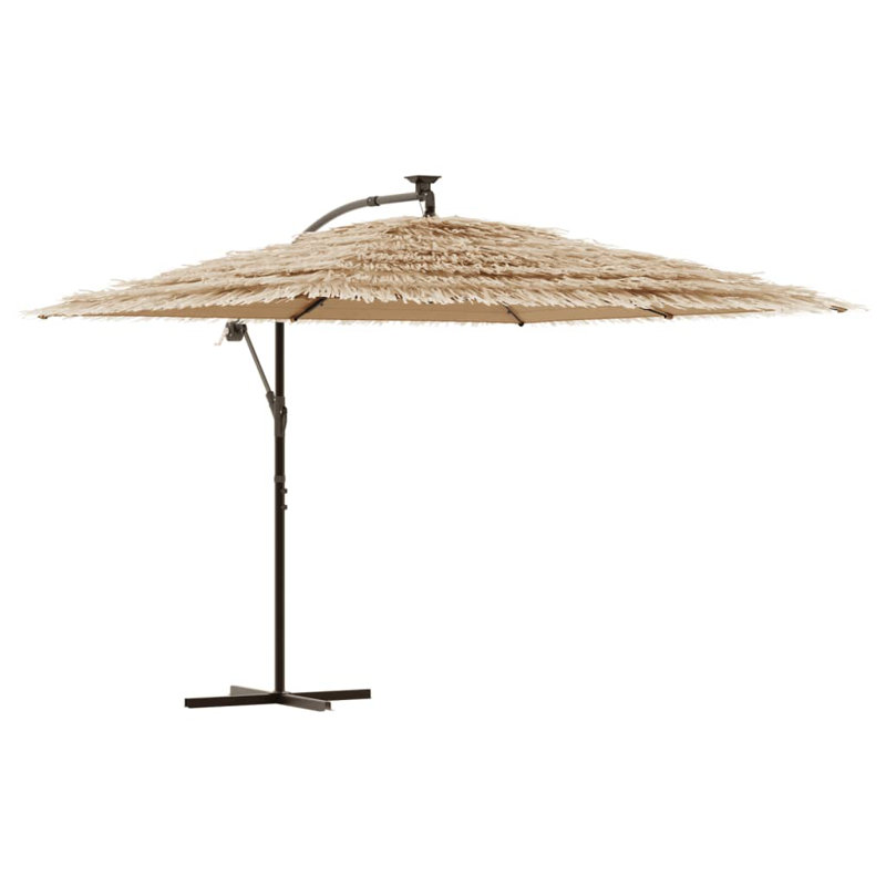 Beach Parasol, Brown, white and pink, 238cm H x 290cm W x 290cm D