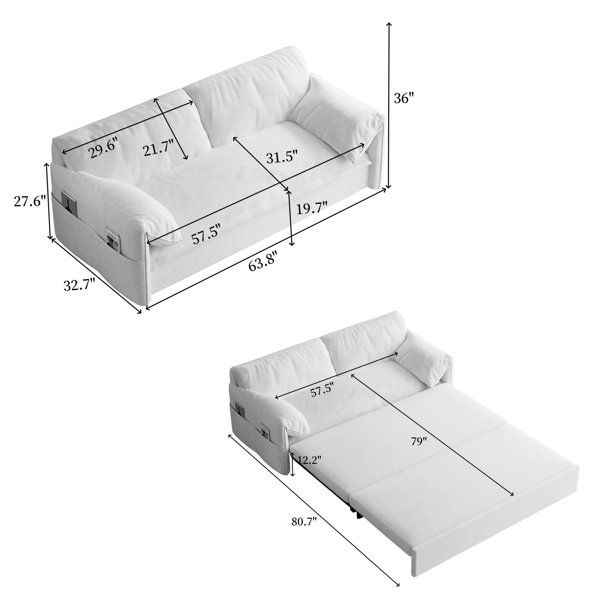 Sofá Cama Chaiselongue Renato colchón 12 cm - Sofaralia