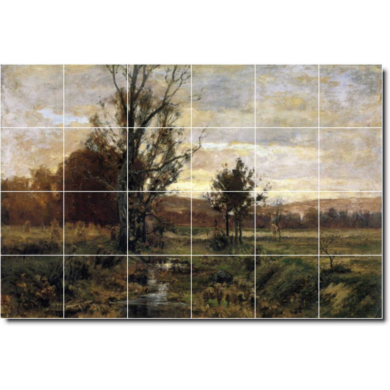Carreau de céramique décorative 36 po x 24 po 6 po x 6 po, Theodore Steele, peinture de paysage W08356