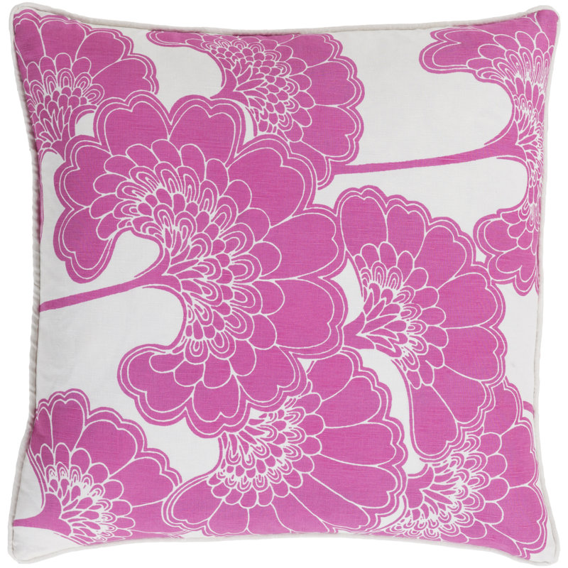 Coussin japonais, Rose millennial / Ivoire, H 20 po x l 20 po x P 4 po
