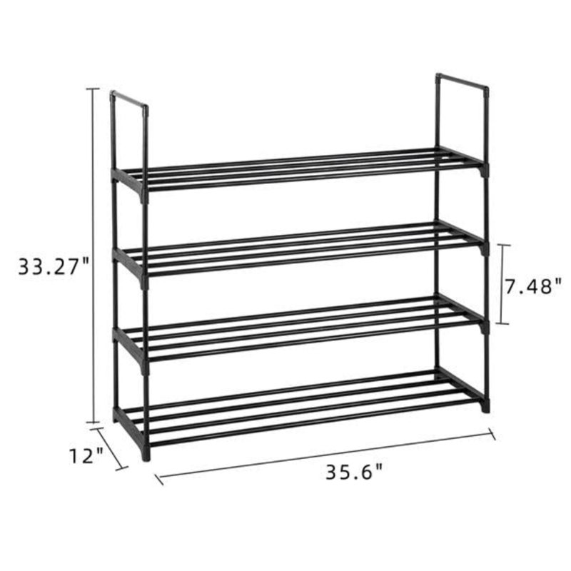 20 Pair Stackable Shoe Rack, Black