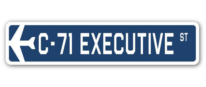 Plaque de rue Barrentine C-71 Executive Air Force, H 6 po x l 24 po x P 1 po