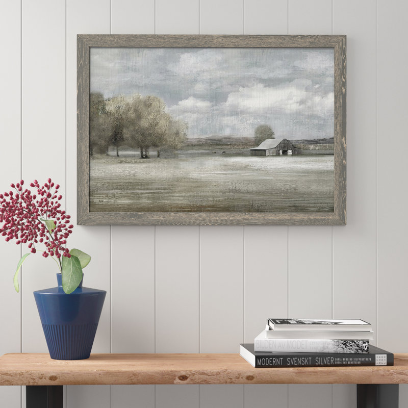 Country Quiet - Peinture sur toile encadrée, Gris, H 31 po x l 44 po x P 1 po